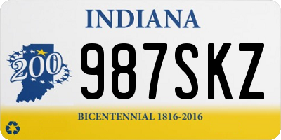 IN license plate 987SKZ