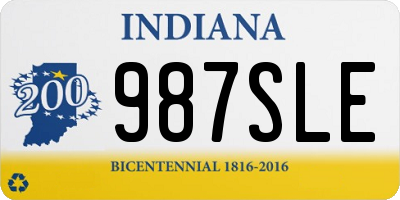 IN license plate 987SLE