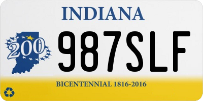 IN license plate 987SLF