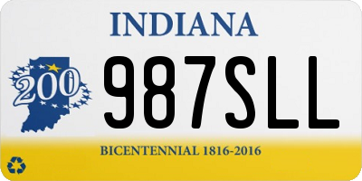 IN license plate 987SLL