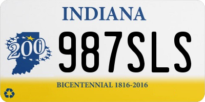 IN license plate 987SLS