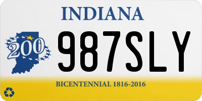 IN license plate 987SLY