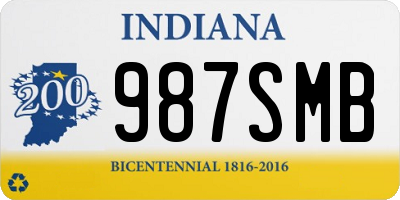 IN license plate 987SMB