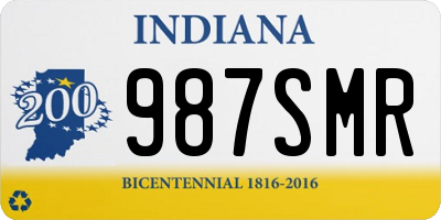 IN license plate 987SMR