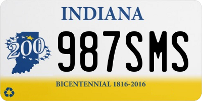 IN license plate 987SMS