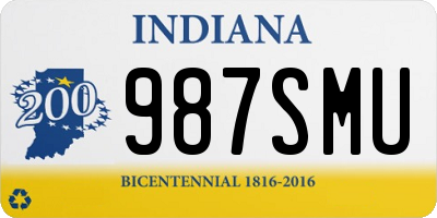 IN license plate 987SMU