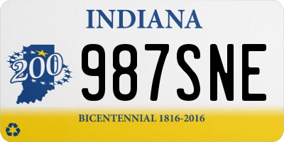 IN license plate 987SNE