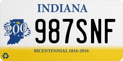 IN license plate 987SNF