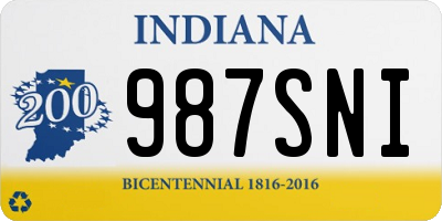 IN license plate 987SNI