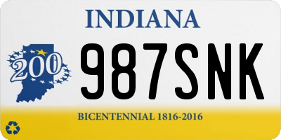 IN license plate 987SNK