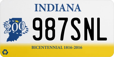 IN license plate 987SNL