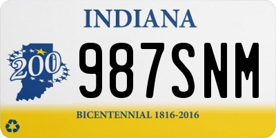 IN license plate 987SNM