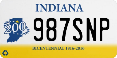 IN license plate 987SNP