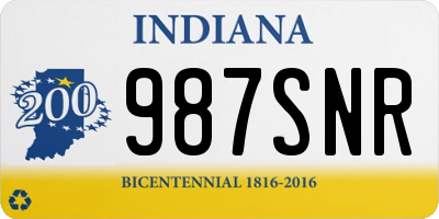 IN license plate 987SNR