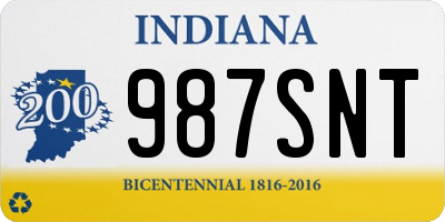 IN license plate 987SNT