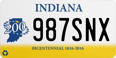 IN license plate 987SNX