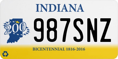 IN license plate 987SNZ