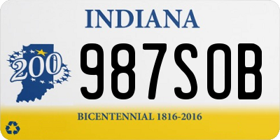 IN license plate 987SOB