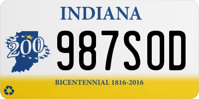 IN license plate 987SOD