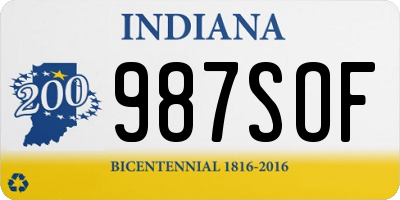 IN license plate 987SOF