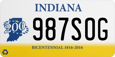 IN license plate 987SOG