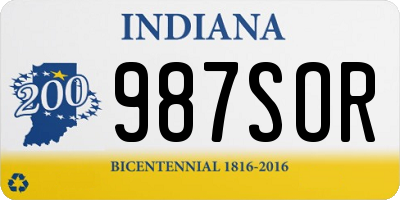 IN license plate 987SOR