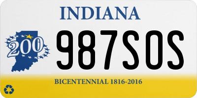 IN license plate 987SOS