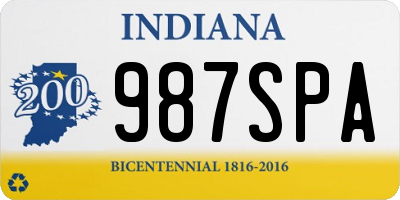 IN license plate 987SPA