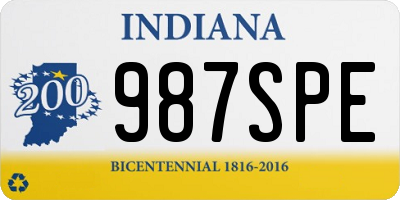 IN license plate 987SPE