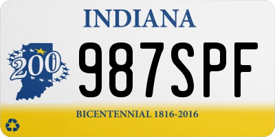 IN license plate 987SPF