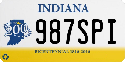 IN license plate 987SPI