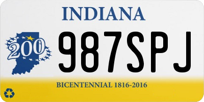 IN license plate 987SPJ