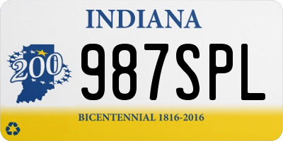 IN license plate 987SPL