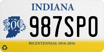 IN license plate 987SPO