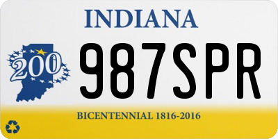 IN license plate 987SPR