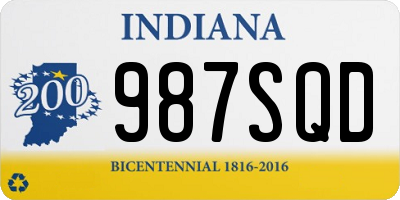 IN license plate 987SQD