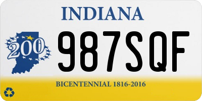 IN license plate 987SQF