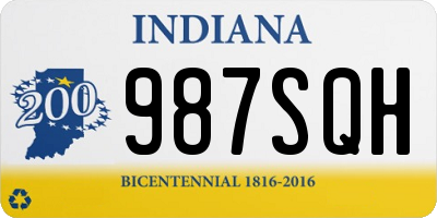 IN license plate 987SQH