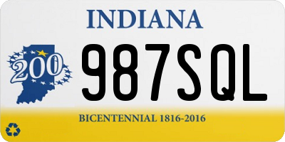 IN license plate 987SQL