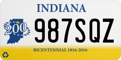 IN license plate 987SQZ