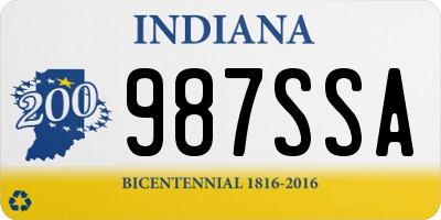 IN license plate 987SSA