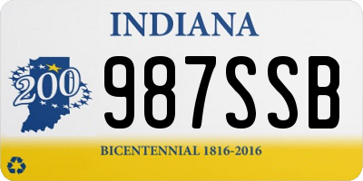 IN license plate 987SSB