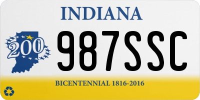 IN license plate 987SSC