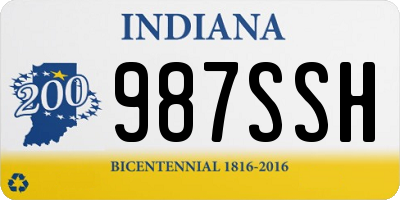 IN license plate 987SSH