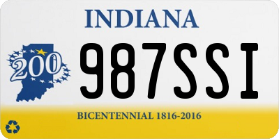 IN license plate 987SSI