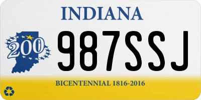 IN license plate 987SSJ