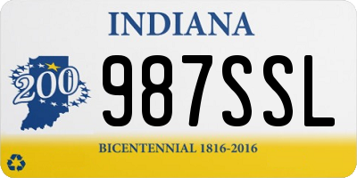 IN license plate 987SSL