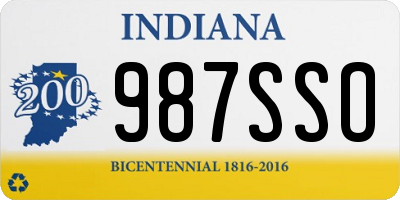 IN license plate 987SSO