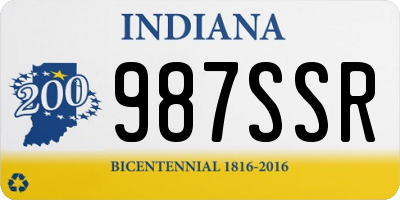 IN license plate 987SSR