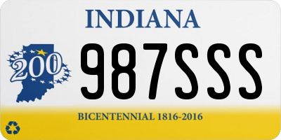 IN license plate 987SSS